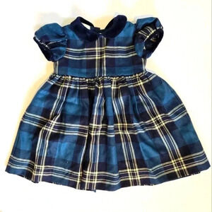 Papo D'anjo wool plaid girls winter Christmas dress blue size 18M